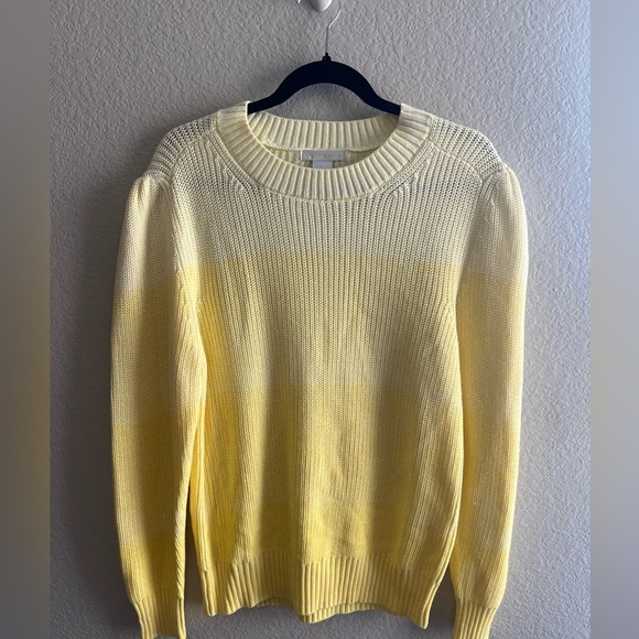 NWT Design History, Large Crewneck Women Sweater, Ombré yellow white. - Picture 1 of 3